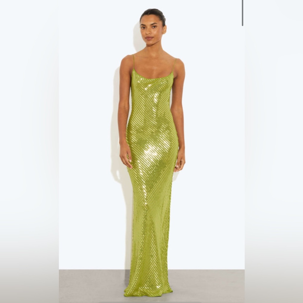 Rat & Boa Lime Green Sequin Maxi Dress
